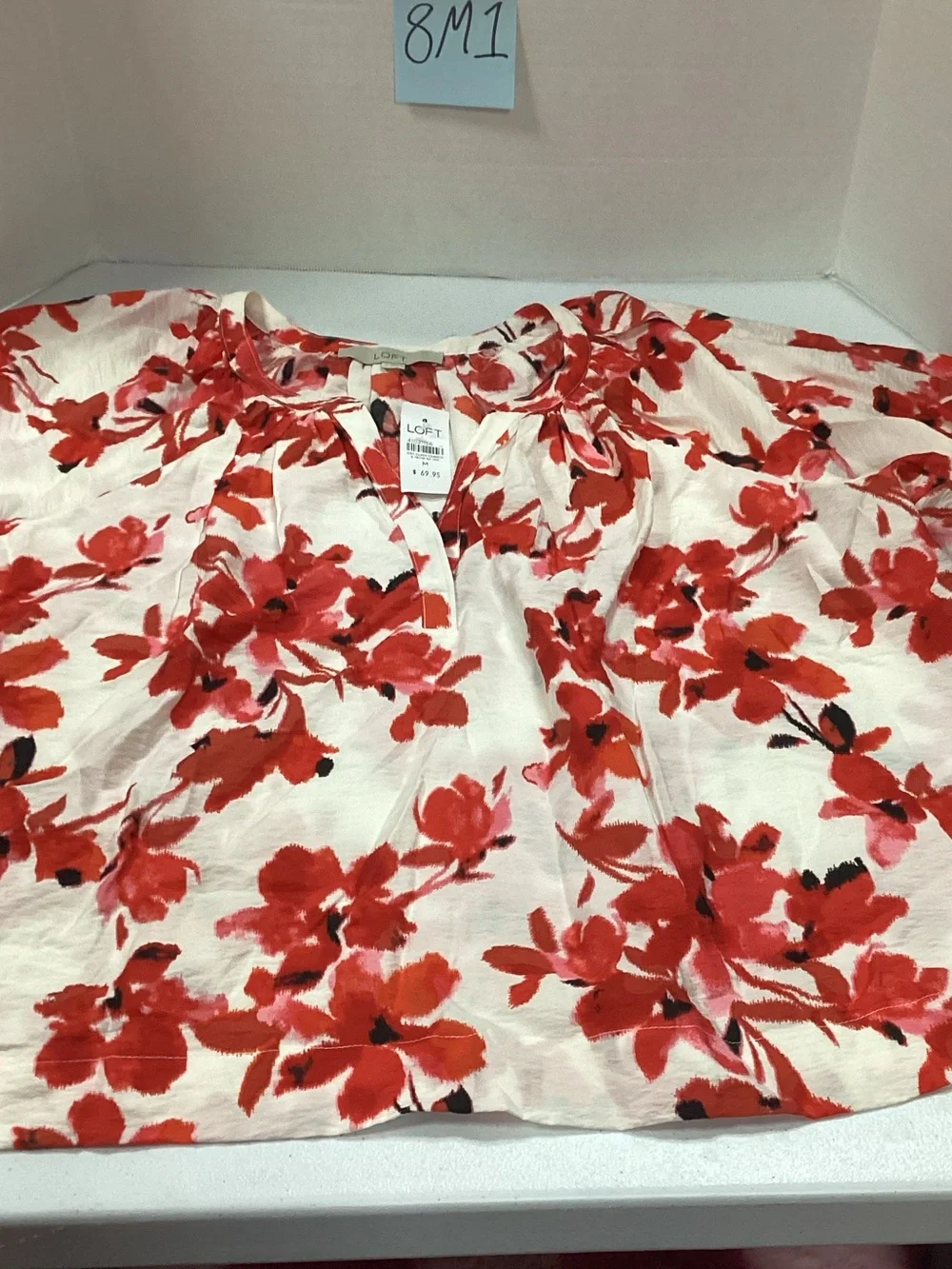 Loft floral puff sleeve top